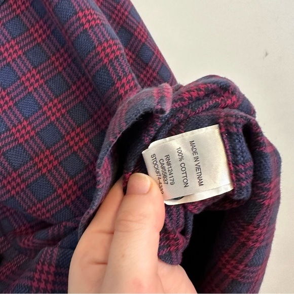 Johnston & Murphy | Red and Blue Plaid Collared Button Down Shirt Size Large - Picture 5 of 6